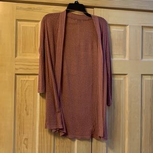 LOFT cotton cardigan - mauve, M